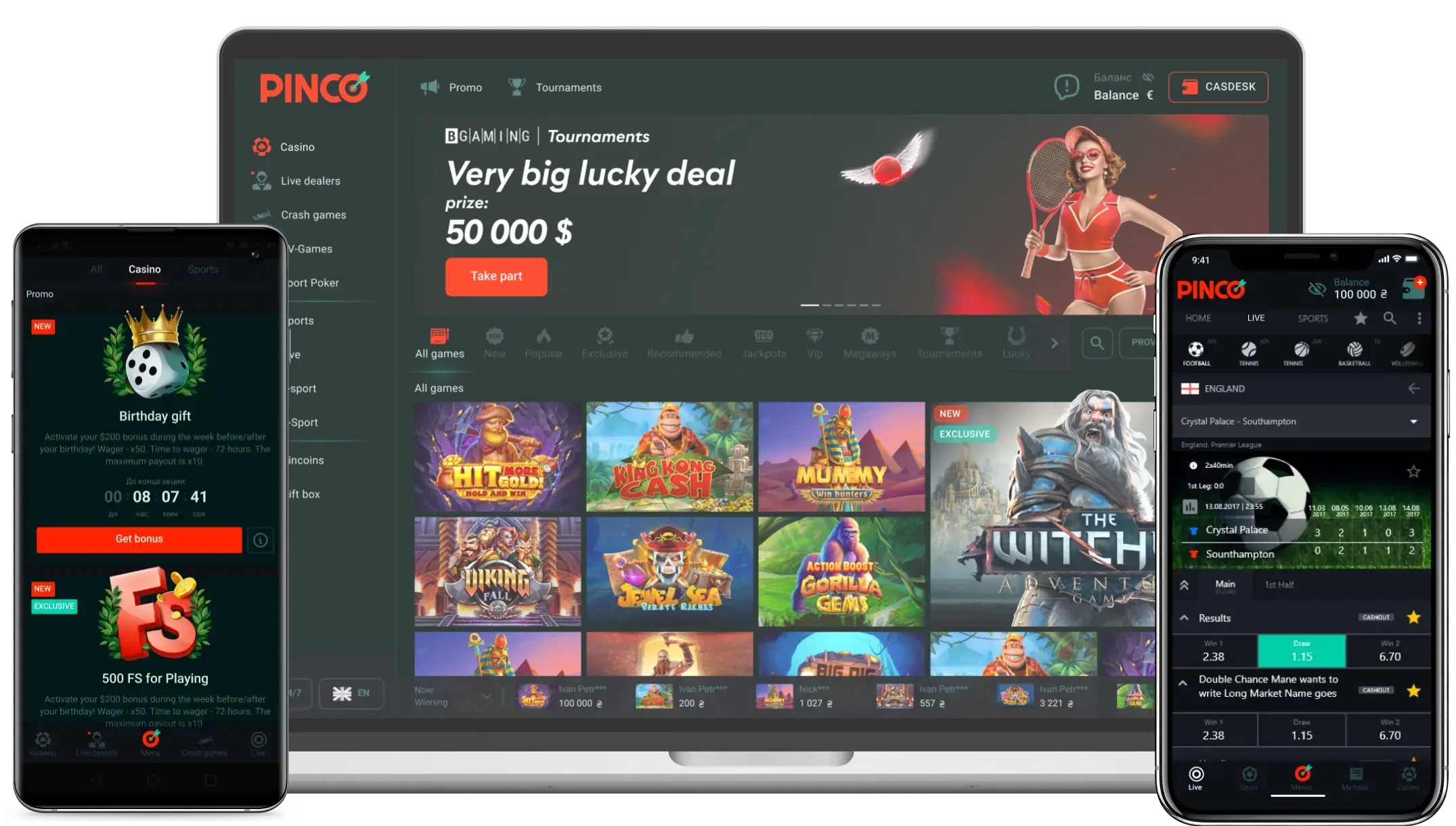 Pinco Casino Bet əsas görüntü